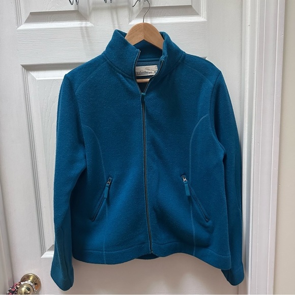 IRELANDS EYE teal blue full zip sweater wool sz medium M - Picture 1 of 6